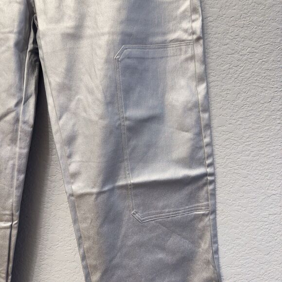 Edit By Nine Shining Star Women’s High Waist Silver Metallic Pants Size Large - Picture 6 of 16